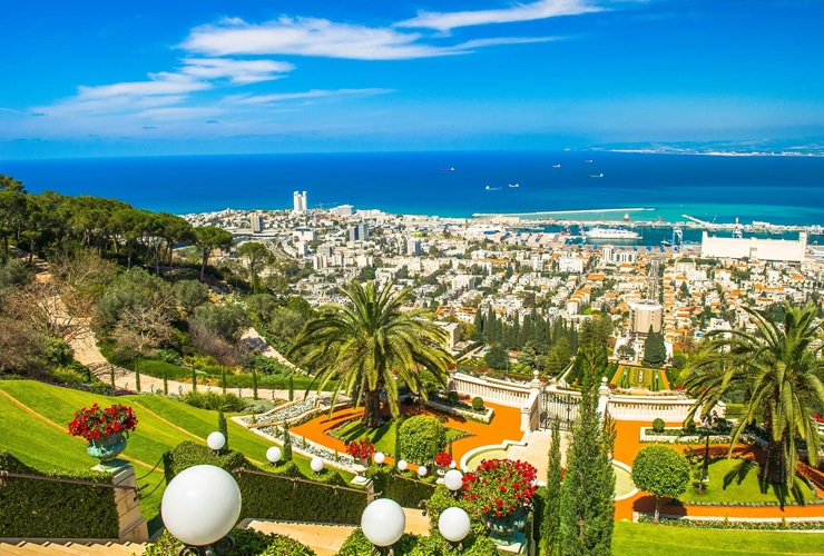 View from Mount Carmel, Haifa in Israel