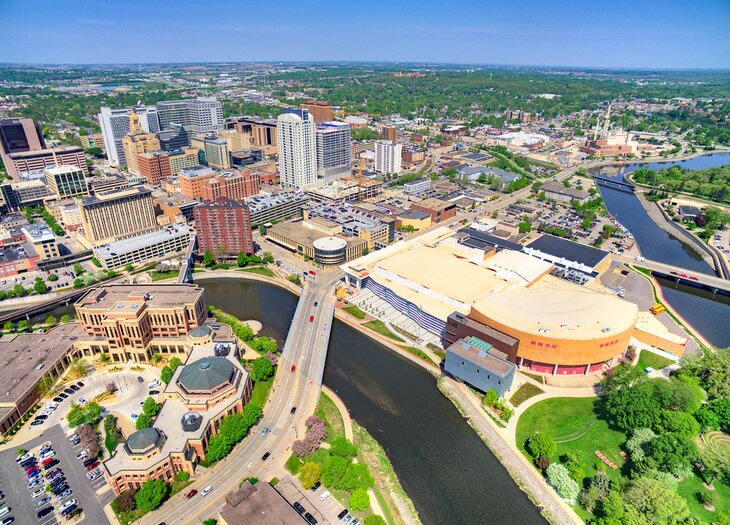Aerial view of downtown Rochester, Minnesota